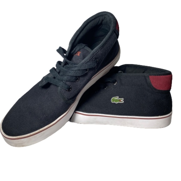 Lacoste Shoes | Lacoste Men's Ampthill 116 Canvas | Color: Black/Red | Size: 5.5 | Isabel_1995's Closet